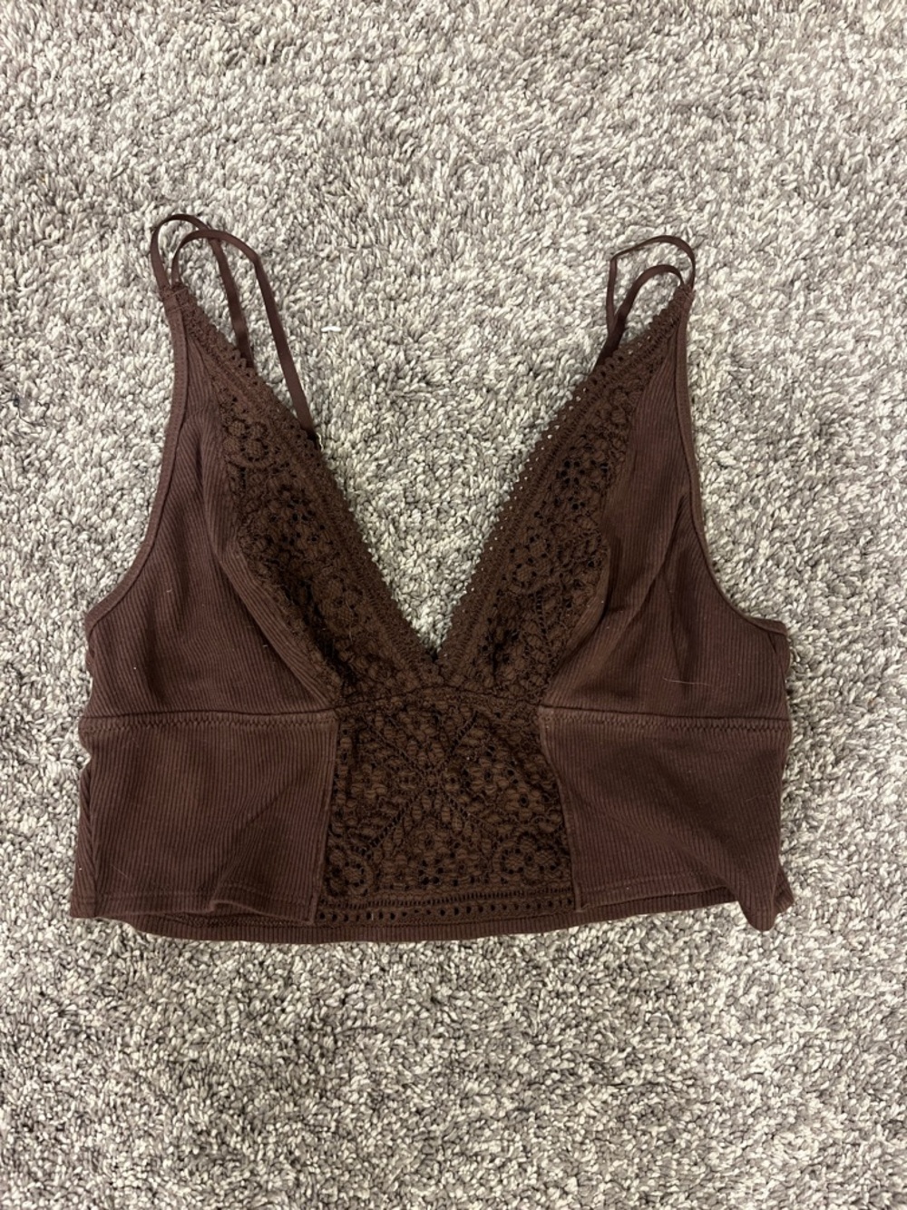 Aerie Brown Lace Bralette Top